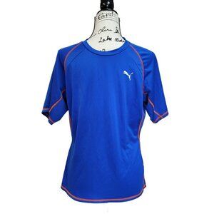 Puma Sport Short Sleeve Men Blue Tee Shirt - Size Medium